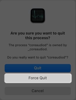 Choose Force Quit