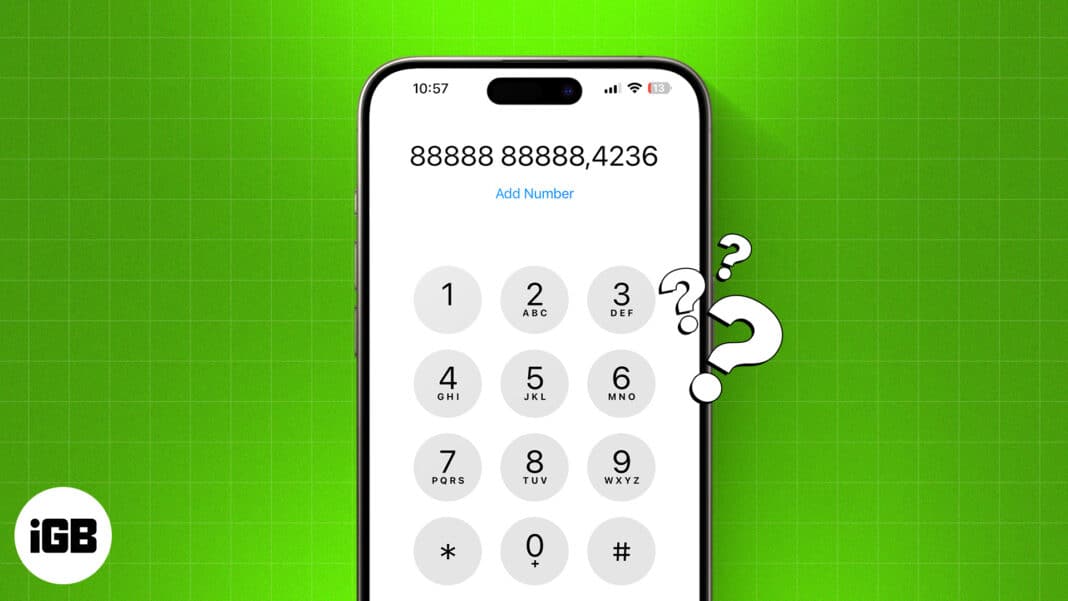 How to dial extension on iPhone