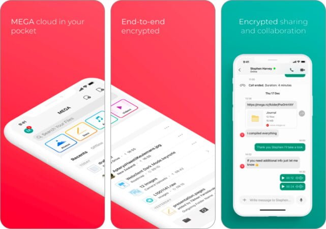 MEGA cloud storage app for iPhone and iPad