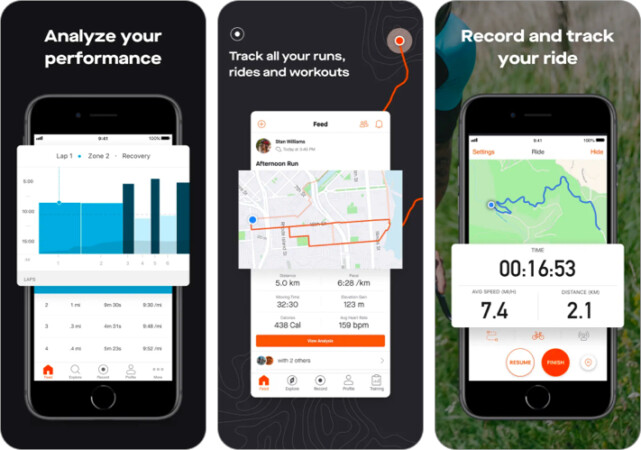 Strava health app for iPhone