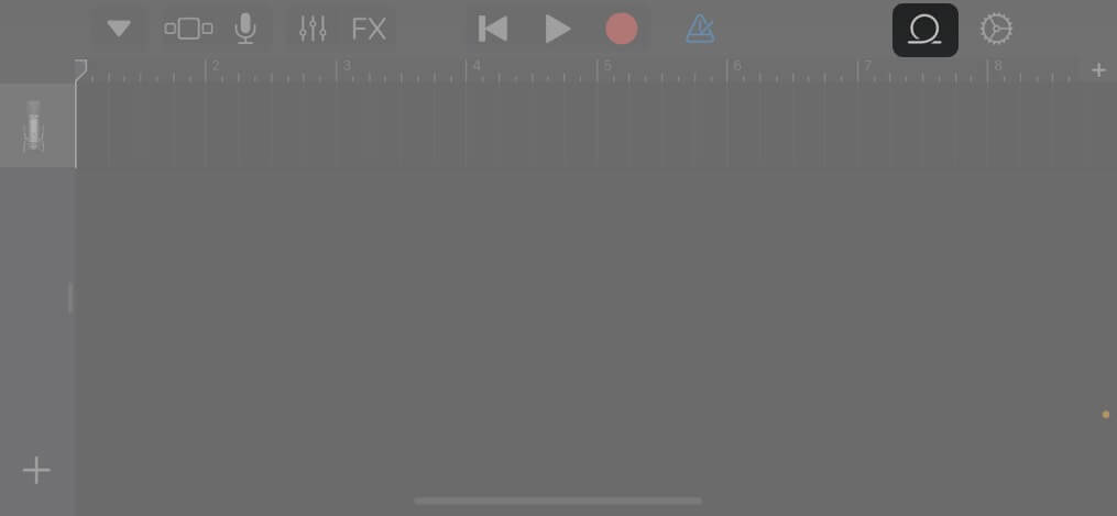 Tap Loop icon in GarageBand app on iPhone