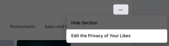 Tap three dot icon select edit the privacy of your likes