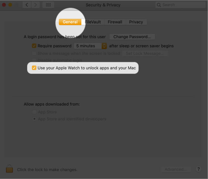 Tick the Box to Use your Apple Watch to unlock apps and your Mac