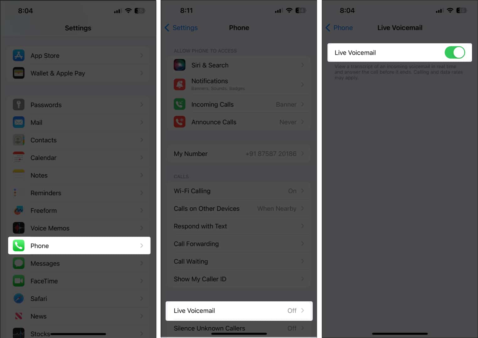 Use Live Voicemail in iOS 17 on iPhone